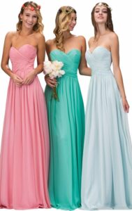 vestidos para damas de honor