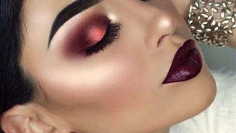 maquillaje para vestido tinto